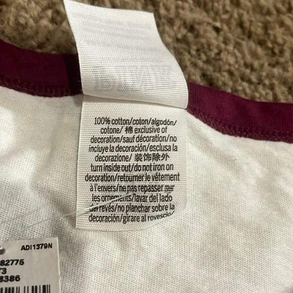 NWTs Ladies “PINK” sequin accent top. Maroon with cream upper part. Sz XS - Picture 12 of 12